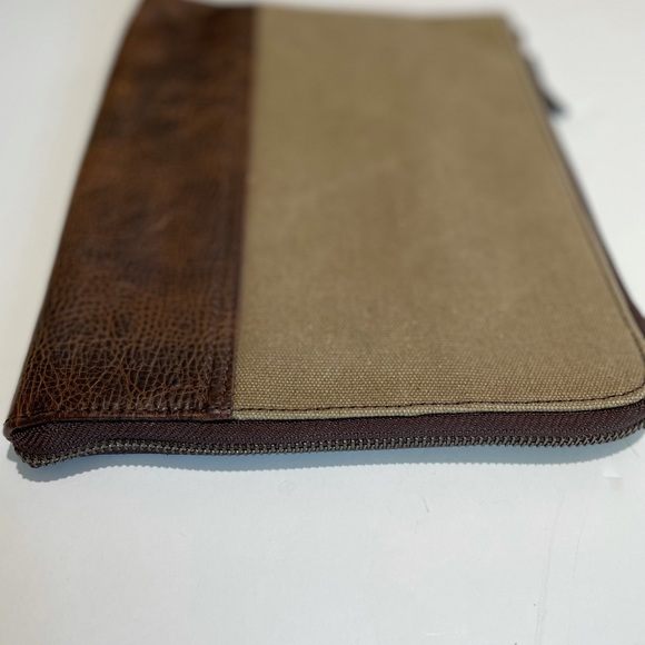 House of Jack Brown Leather and Canvas Wallet bag - Picture 2 of 13